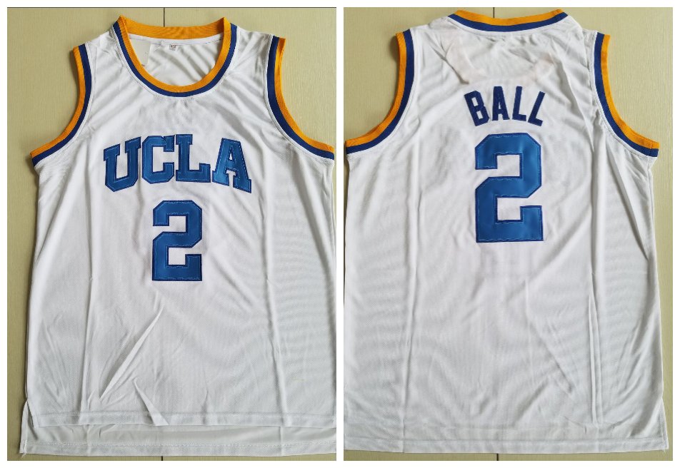 Men's UCLA Bruins #2 Lonzo Ball College Basketball Jersey White