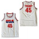 Donald Trump Team USA President The Don Basketball Jersey #45 White Sewn Red
