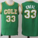 Men's Cole High School #33 shaquille O'Neal Green Basketball Jersey