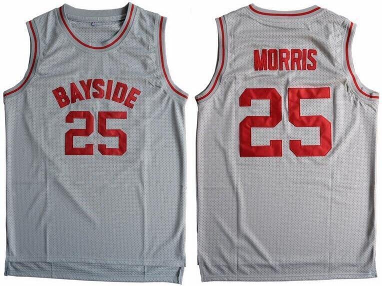 Zack Morris #25 Bayside Tigers Basketball Jersey Saved By the Bell Gray Show New