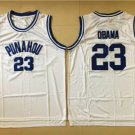 Men's Punahou High School #23 Barack Obama White Basketball Jersey