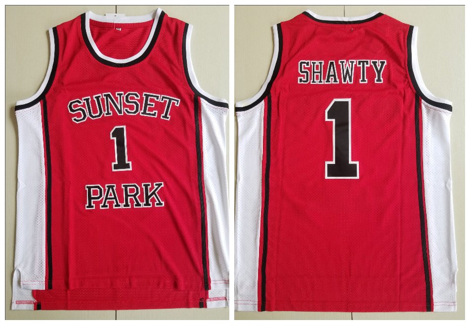 Shorty Doo-Wop Shawty #1 Sunset Park Team Basketball Jersey Movie Drama Red