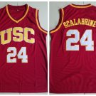 Men's USC Trojans #24 Brian Scalabrine College Basketball Jersey Red