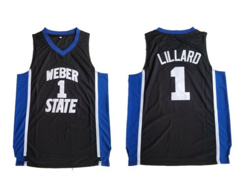Men's Weber State #1 Damian Lillard College Basketball Jersey Black