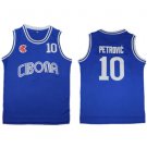 Men's Drazen Petrovic #10 Cibona Croatia 1986 Basketball Blue Jersey
