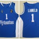 Men's Lamelo Ball #1 Vytautas Lithuania Blue Basketball Jersey Stitched Sewn