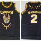 Men's Black Panther Movie Wakanda #2 Killmonger Basketball Jersey Stitched