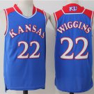 Men's Andrew Wiggins #22 Kansas Jayhawks College Basketball Jersey Blue