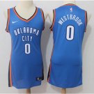 Women's Oklahoma City Thunder #0 Russell Westbrook Dress Basketball Jersey Blue