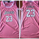 Women's Los Angeles Lakers 23# LeBron James Pink Dress Basketball Jersey