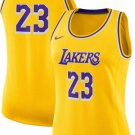 Women's Los Angeles Lakers 23# LeBron James Dress Basketball Jersey Yellow