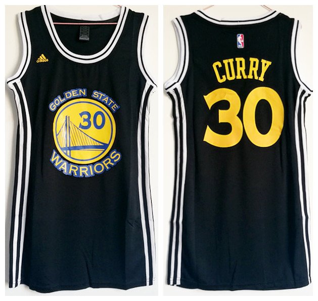 Women's Golden State Warriors #30 Stephen Curry Dress Basketball Jersey Black