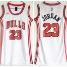 Women's Chicago Bulls #23 Michael Jordan White Dress Basketball Jersey