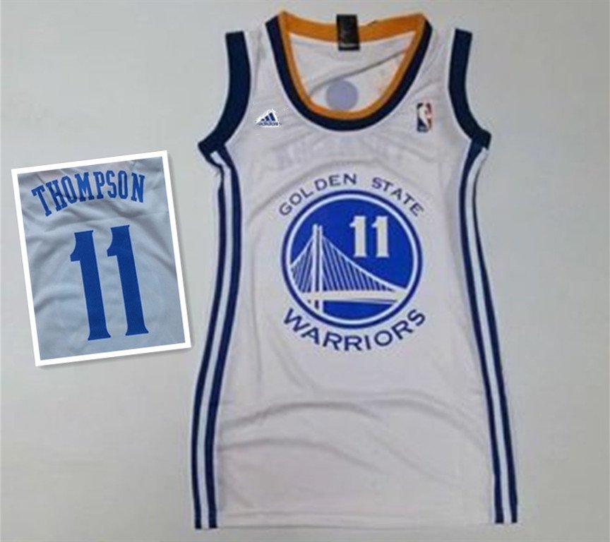 Women's Golden State Warriors #11 Klay Thompson Dress Basketball Jersey White