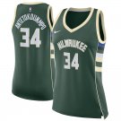 Women's Milwaukee Bucks #34 Giannis Antetokounmpo Dress Basketball Jersey Green