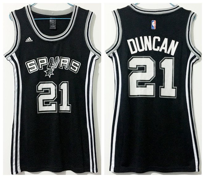 Women's San Antonio Spurs #21 Tim Duncan Dress Basketball Jersey Black