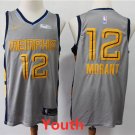Youth Memphis Grizzlies #12 Ja Morant Basketball Swingman Stitched Jersey Gray