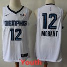 Youth Memphis Grizzlies #12 Ja Morant Basketball Swingman Stitched Jersey White