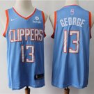 Men's Los Angeles Clippers #13 Paul George Blue City Edition Jersey Stitched