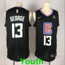 Youth Los Angeles Clippers #13 Paul George Black Basketball Jersey Stitched
