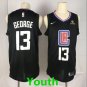 Youth Los Angeles Clippers #13 Paul George Black Basketball Jersey Stitched