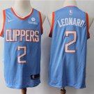 Men's Los Angeles Clippers #2 Kawhi Leonard Blue City Edition Jersey Stitched