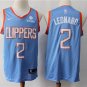 Men's Los Angeles Clippers #2 Kawhi Leonard Blue City Edition Jersey Stitched