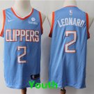 Youth Los Angeles Clippers #2 Kawhi Leonard Blue City Edition Jersey Stitched