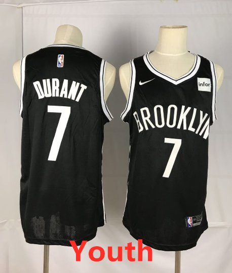 Youth Brooklyn Nets #7 Kevin Durant Stitched Swingman Basketball Jersey Black