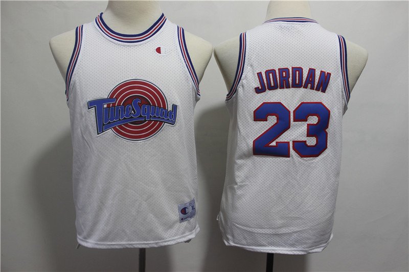 Youth Space Jam Michael Jordan #23 Tune Squad Basketball Jersey Throwback White