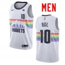 Men's Denver Nuggets #10 Bol Bol White City Basketball Jersey Stitched