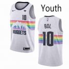 Youth Denver Nuggets #10 Bol Bol White City Basketball Jersey Stitched