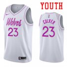 Youth Minnesota Timberwolves #23 Jarrett Culver White 2019 Earned Jersey Stitched