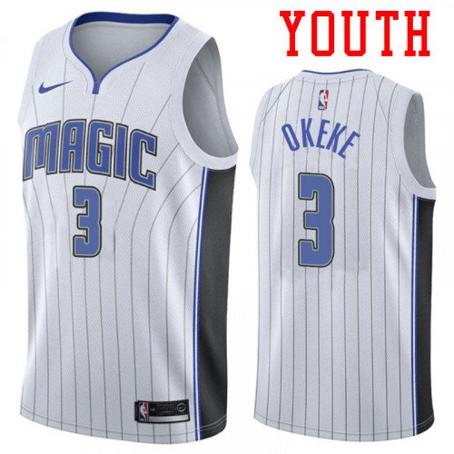 Youth Orlando Magic #3 Chuma Okeke White Association 2019 Draft Jersey