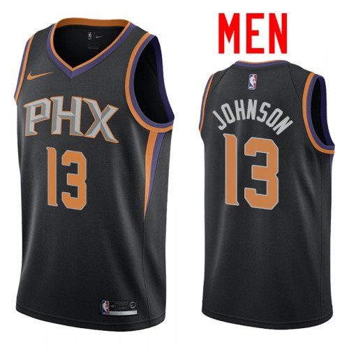 Men's Phoenix Suns #13 Cameron Johnson Black Statement 2019 Draft Jersey