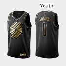 Youth Portland Trail Blazers #0 Damian Lillard Black Gold Edition Jersey Stitched