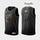 Youth Miami Heat #3 Dwyane Wade Black Gold Edition Basketball Jersey Stitched