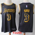 Youth Los Angeles Lakers #3 Anthony Davis Black City Edition Jersey Stitched