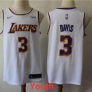 Youth Los Angeles Lakers #3 Anthony Davis White Basketball Jersey Stitched