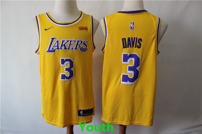  Anthony Davis Los Angeles Lakers #3 Youth 8-20 Yellow