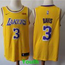 Youth Los Angeles Lakers #3 Anthony Davis Yellow Basketball Jersey Stitched