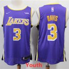 Youth Los Angeles Lakers #3 Anthony Davis Purple Basketball Jersey Stitched