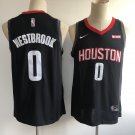 Men's Houston Rockets #0 Russell Westbrook Black Basketball Jersey Stitched