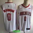 Youth Houston Rockets #0 Russell Westbrook White Basketball Jersey Stitched