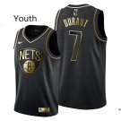 Youth Brooklyn Nets #7 Kevin Durant Black Golden Edition Basketball Jersey Stitched