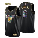 Youth,kids Chicago Bulls #6 Alex Caruso Jersey 2021-22 Golden Edition Diamond Black Swingman