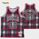 Youth,kids Chicago Bulls #00 Custom Name Number Jersey Red Private School Classics Basketball
