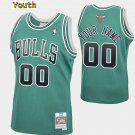 Youth,kids Chicago Bulls #00 Custom Name Number Jersey Green Classics Throwback Basketball