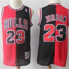 Men's Chicago Bulls #23 Michael Jordan Jersey Red Black Split Classics Basketball