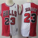 Men's Chicago Bulls #23 Michael Jordan Jersey Red White Split Classics Basketball